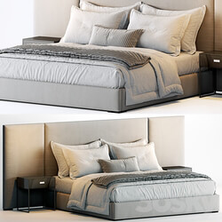 Bed RH Modena Non Tufted Extended Bed 