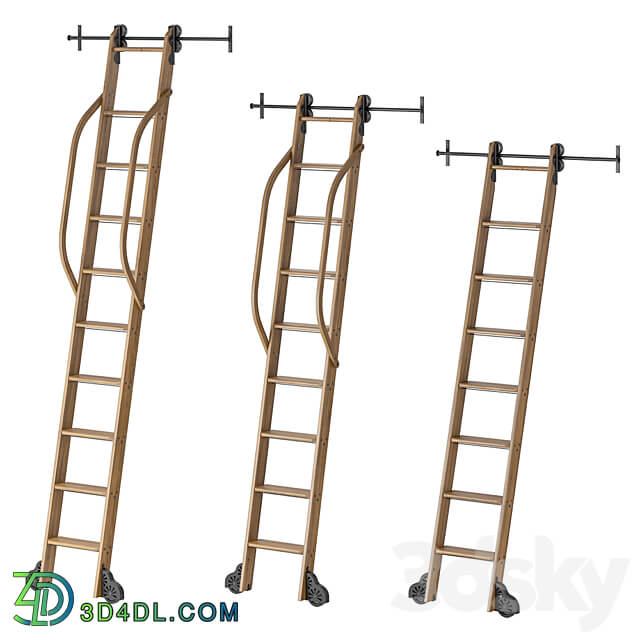 Custom Service Hardware Rolling Library Ladder