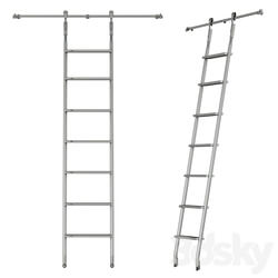 MWE SL.6002.KL Telescoping Rolling Ladder 