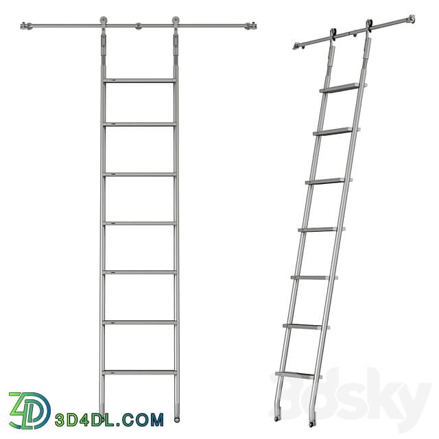 MWE SL.6002.KL Telescoping Rolling Ladder