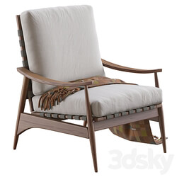 Mid Century Outdoor Show Wood Lounge Chair 