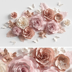 Other decorative objects Composition of paper flowers 