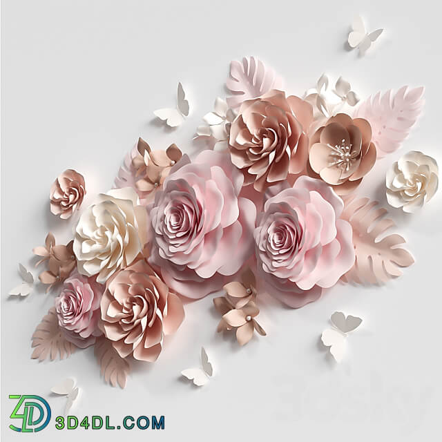 Other decorative objects Composition of paper flowers