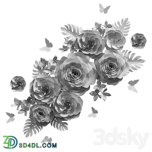 Other decorative objects Composition of paper flowers