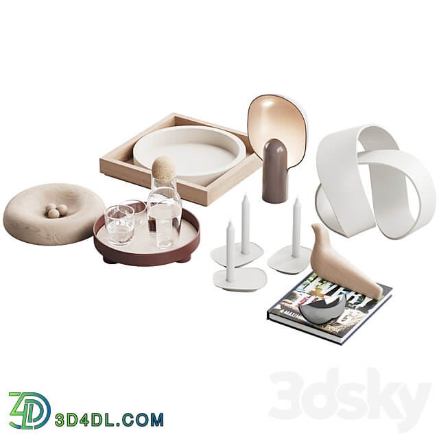 Living contemporary nature accessories decor set