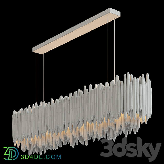 Pendant light RH SELENITE CRYSTAL RECTANGULAR CHANDELIER 72 