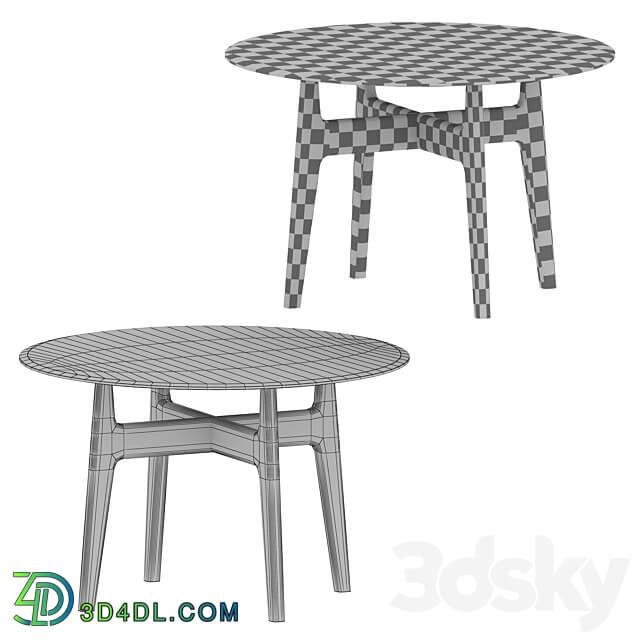 Tate 48 Round Dining Table with Glass Top and Sand Base Crate and Barrel 3D Models