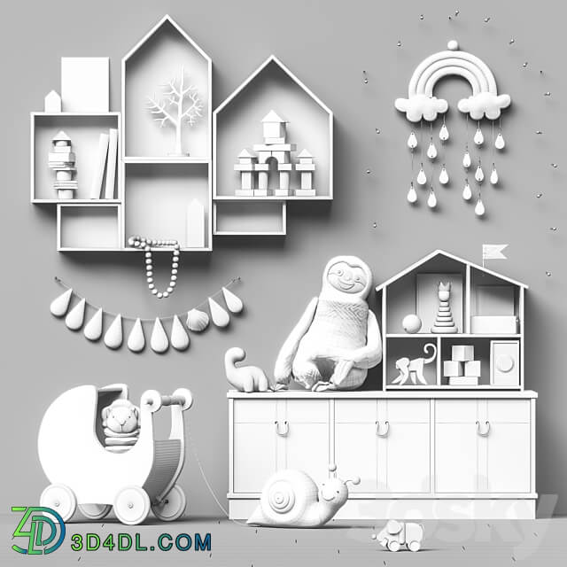 Toys and furniture set 95 Miscellaneous 3D Models