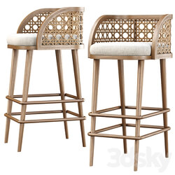 Rimma rattan bar stool DS67 Wooden bar stool 