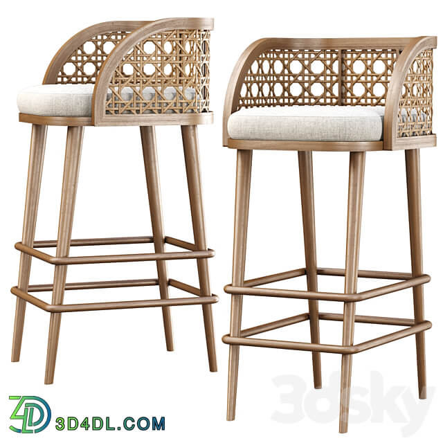 Rimma rattan bar stool DS67 Wooden bar stool