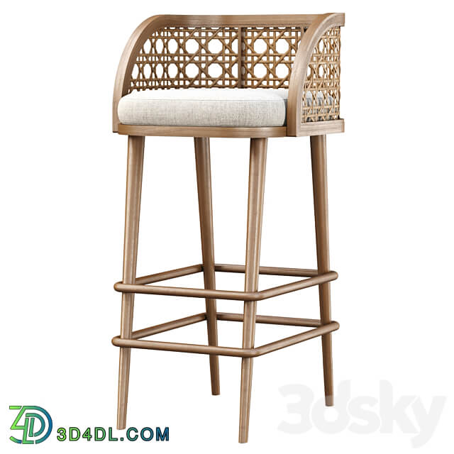 Rimma rattan bar stool DS67 Wooden bar stool