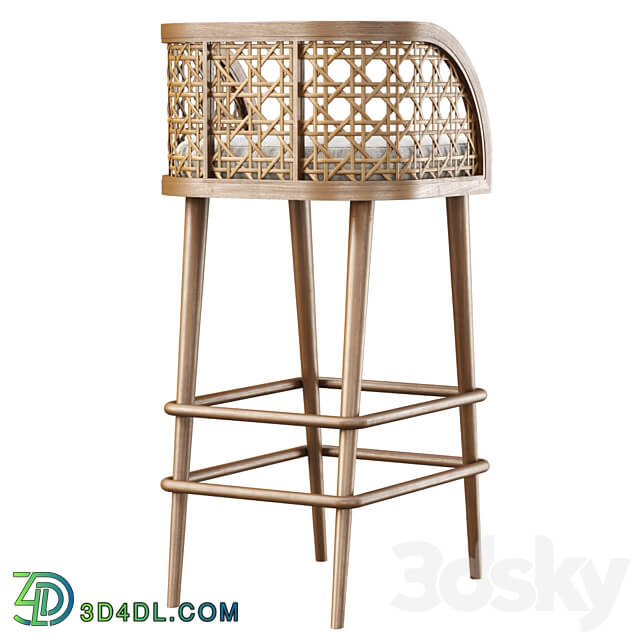 Rimma rattan bar stool DS67 Wooden bar stool