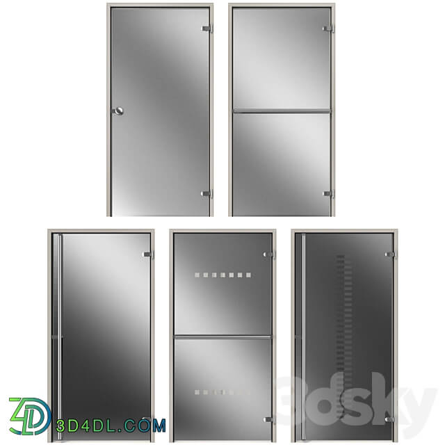 Glass metal swing door