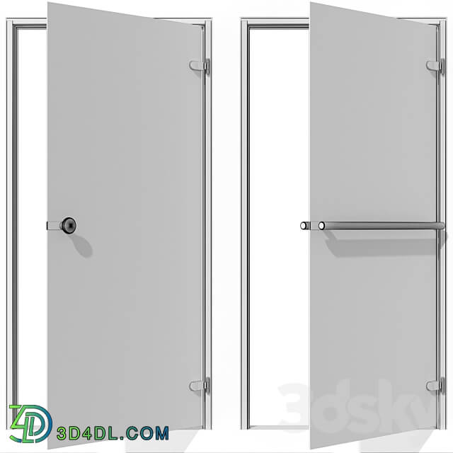 Glass metal swing door