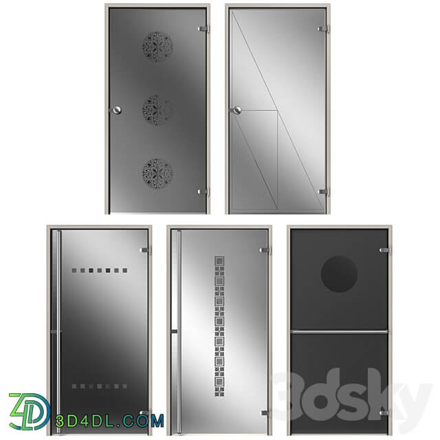 Glass metal swing door