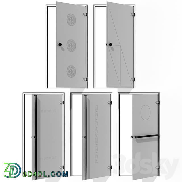 Glass metal swing door