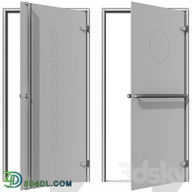 Glass metal swing door