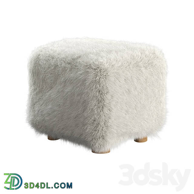 Bozzi Mongolian Sheepskin Ottoman Cb2