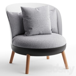 Armchair with ottoman Cherry gray 