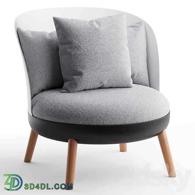 Armchair with ottoman Cherry gray