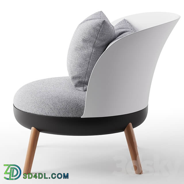 Armchair with ottoman Cherry gray