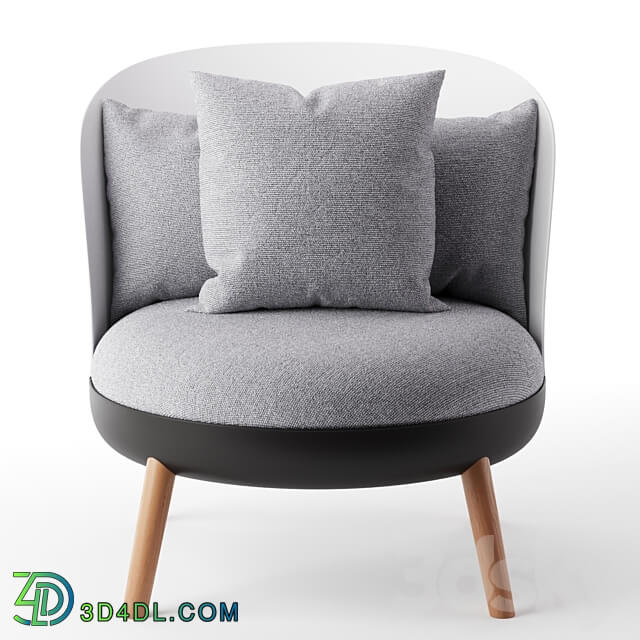 Armchair with ottoman Cherry gray