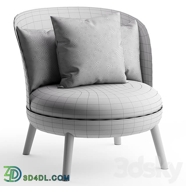 Armchair with ottoman Cherry gray