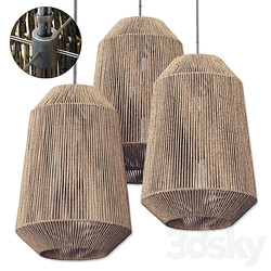 Pendant light Lamp wood rotang wicker barrel n3 Wicker rattan lamp Barrel No. 3 