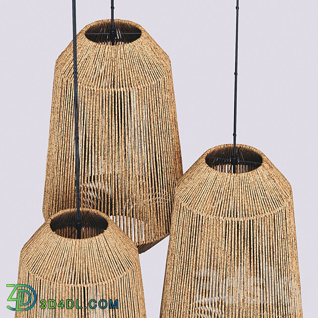 Pendant light Lamp wood rotang wicker barrel n3 Wicker rattan lamp Barrel No. 3