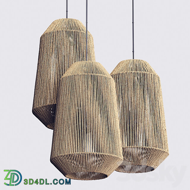 Pendant light Lamp wood rotang wicker barrel n3 Wicker rattan lamp Barrel No. 3