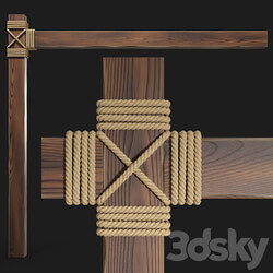 Other decorative objects Wooden beams with rope 