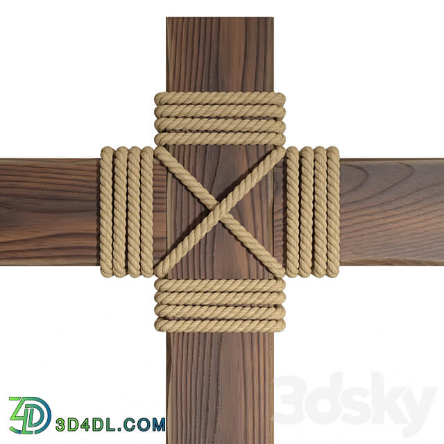 Other decorative objects Wooden beams with rope