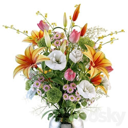 A bouquet of different flowers 3D Models 