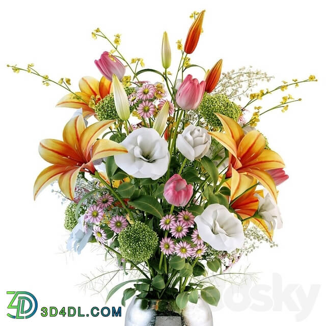 A bouquet of different flowers 3D Models