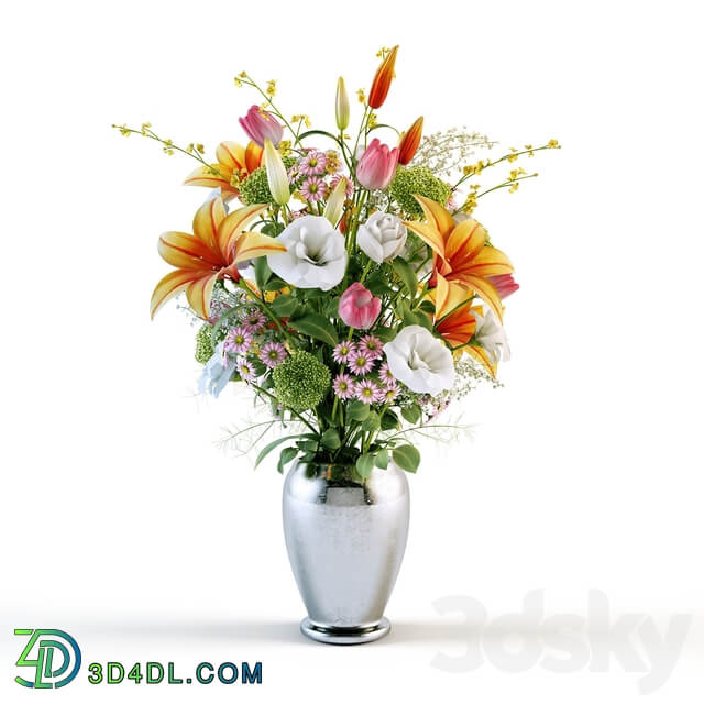 A bouquet of different flowers 3D Models