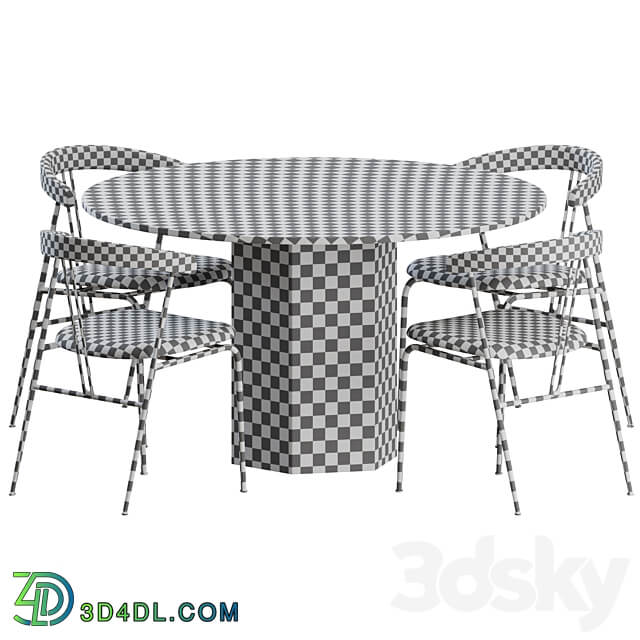 Table Chair Violin Dinning Set by Gubi