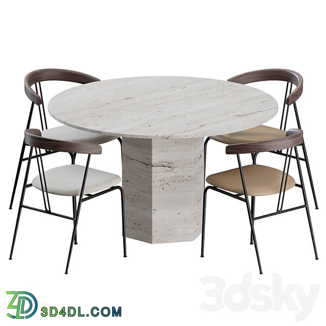 Table Chair Violin Dinning Set by Gubi