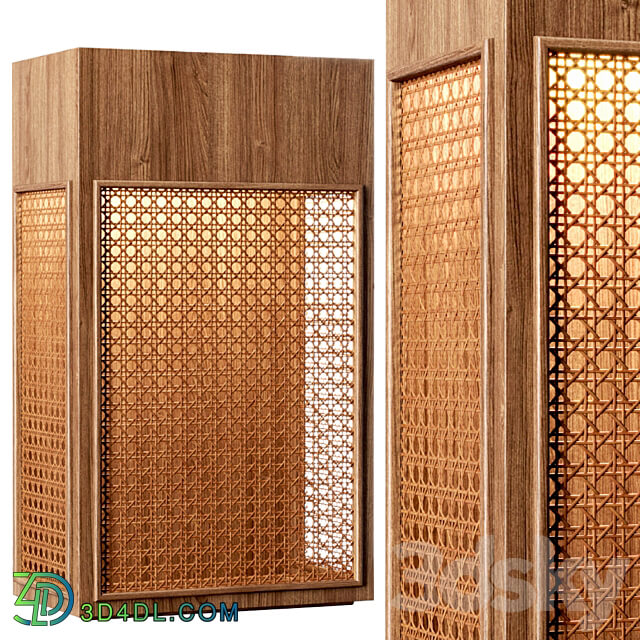 Florence rattan wall lantern FV3 Rattan wall lamp