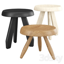 Tabouret Meribel by CASSINA Round wooden stools 