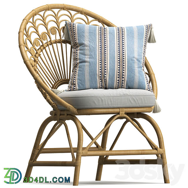 Rattan Vintage Armchair Peacock