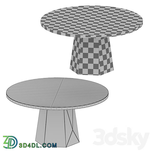 Kesling 60 Round Wood Dining Table Crate and Barrel 3D Models