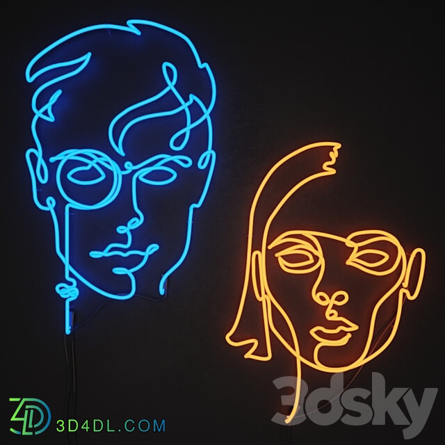 Other decorative objects neon set 01 man woman