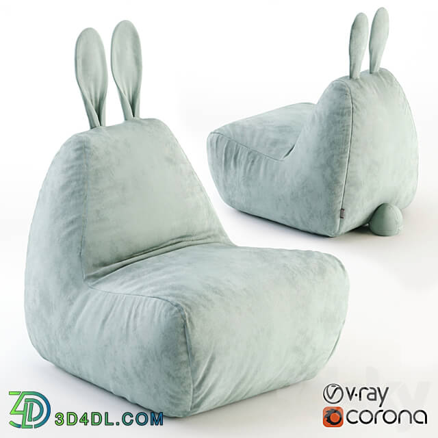 Arm chair Bunny Chair Velvet Mint