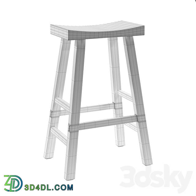 Bar stool from solid elm Asayo