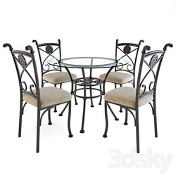 Table Chair Traditional style dining table set 