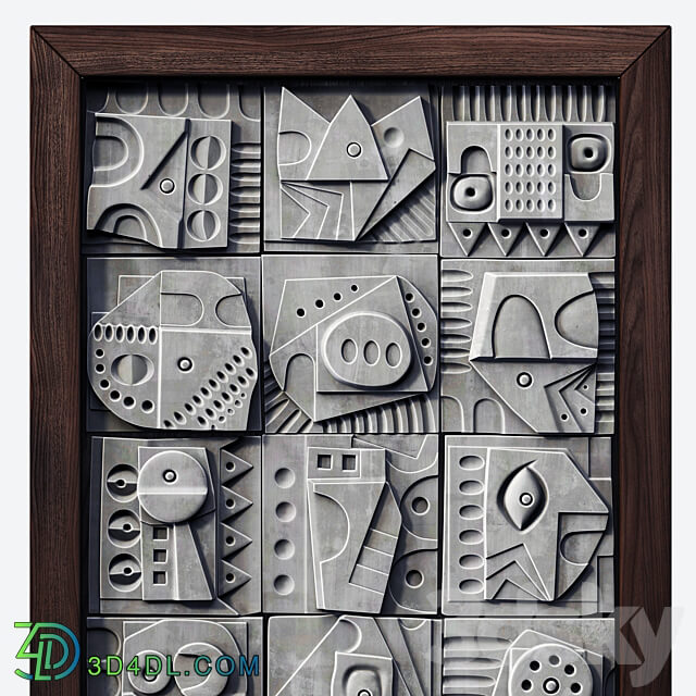 Other decorative objects Panel decorative cube square n3 Panel decorative from cubes square 3