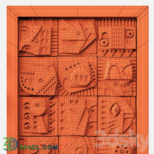 Other decorative objects Panel decorative cube square n3 Panel decorative from cubes square 3