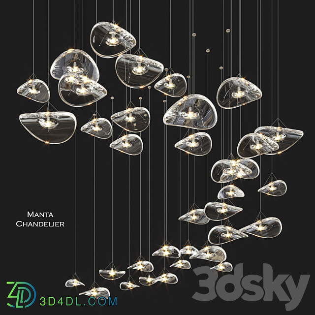 Pendant light Terzani Manta 35 Adjustable lights