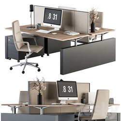 Office Furniture employee Set Cream and Black 36 