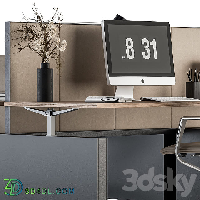 Office Furniture employee Set Cream and Black 36